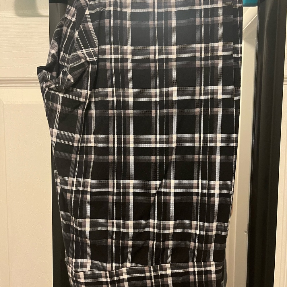 Lane Bryant Black and White Plaid Leggings